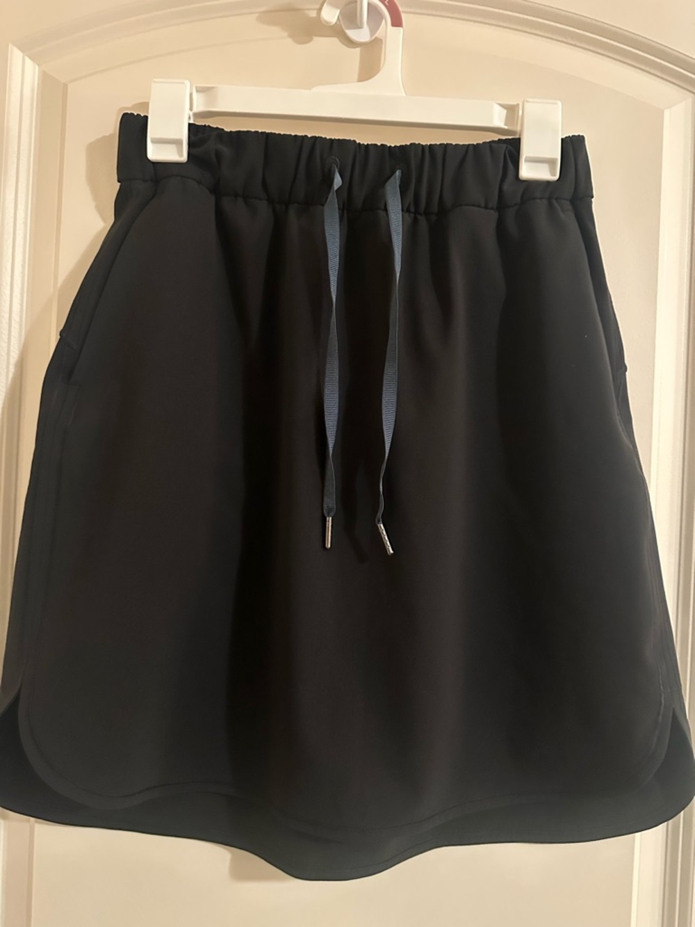 Casual Black Drawstring Skirt